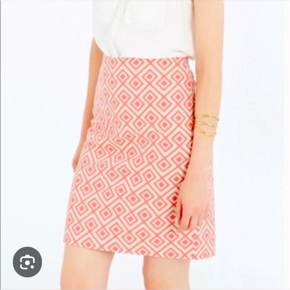 Ann Taylor Geometric Pink Skirt